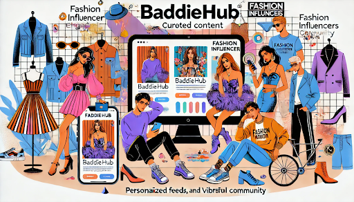 Fashion enthusiasts exploring curated content on Baddiehub, showcasing personalized feeds and vibrant community engagement.